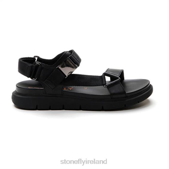 B6RB359 HYDRA 8 CALF LTH/TEXTILE Black Stonefly Men Sandals