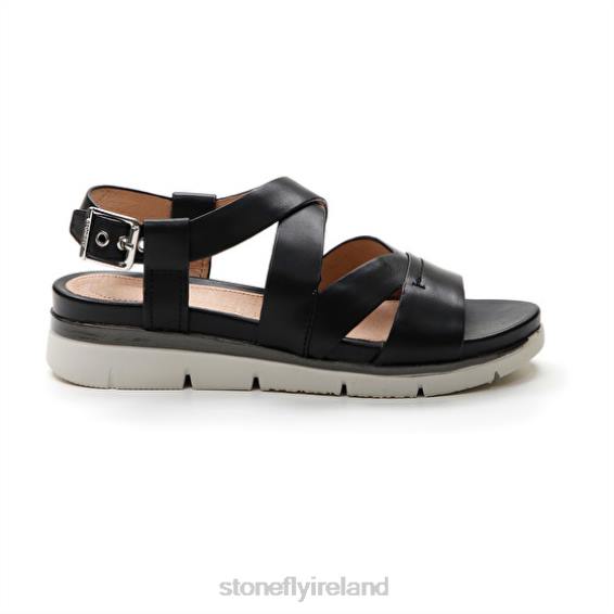 B6RB123 ELODY 18 CALF LTH Black Stonefly Women Sandals