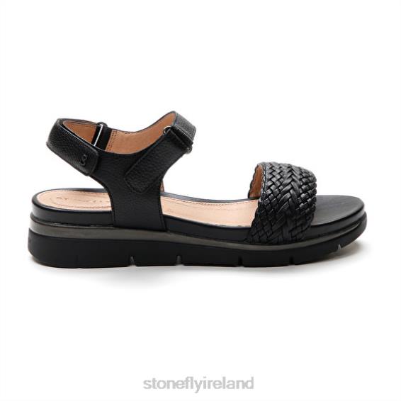 B6RB125 ELODY 21 EMBOSSED/NAPPA LTH Black Stonefly Women Sandals