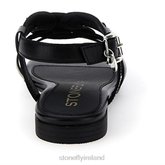 B6RB133 DAISY 6 NAPPA LTH/S. EMBOSSED Black Stonefly Women Sandals