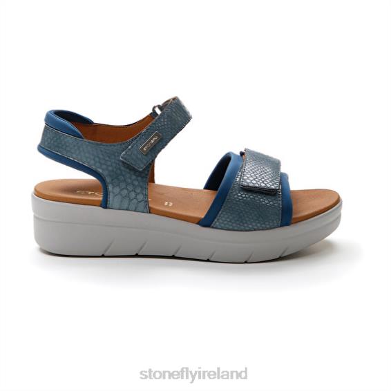B6RB138 AQUA III 17 LYCRA/S.EMBOSSED Blue Stonefly Women Sandals