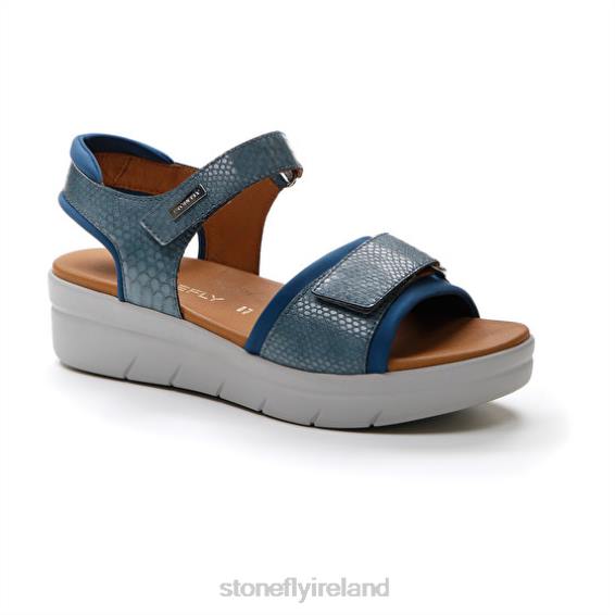 B6RB138 AQUA III 17 LYCRA/S.EMBOSSED Blue Stonefly Women Sandals
