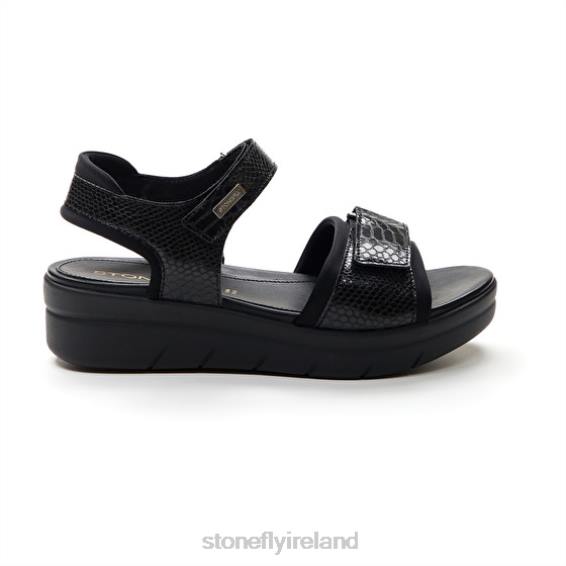 B6RB140 AQUA III 17 LYCRA/S.EMBOSSED Black Stonefly Women Sandals