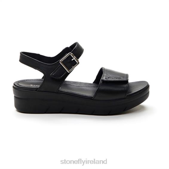 B6RB141 AQUA III 2 NAPPA Black Stonefly Women Sandals