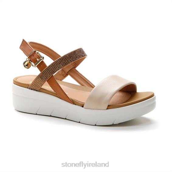 B6RB146 AQUA III 22 NAPPA LTH/TEXTILE Brown/Cream Stonefly Women Sandals