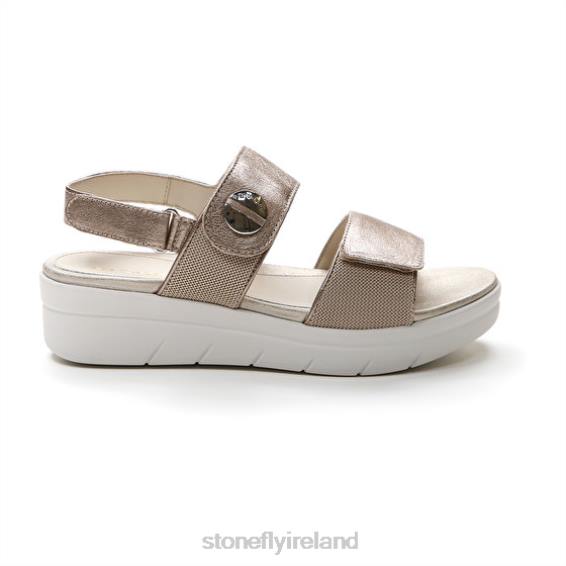 B6RB147 AQUA III 12 LAMINATED LTH Champagne Stonefly Women Sandals