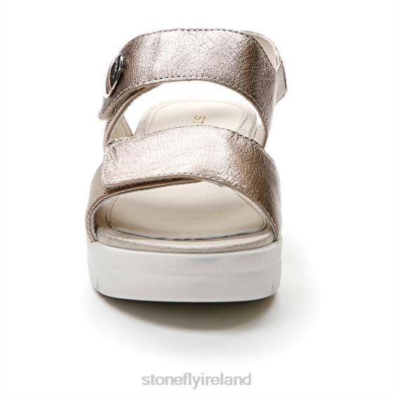 B6RB147 AQUA III 12 LAMINATED LTH Champagne Stonefly Women Sandals