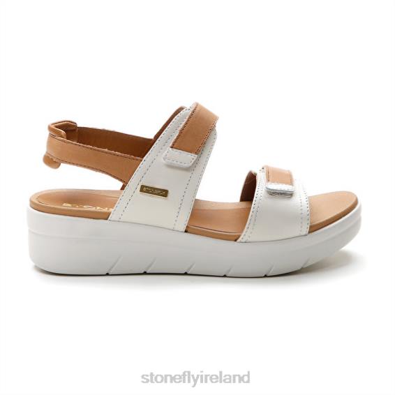 B6RB152 AQUA III 20 NAPPA LTH Brown/White Stonefly Women Sandals
