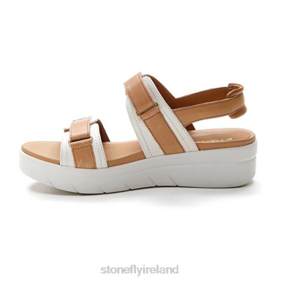 B6RB152 AQUA III 20 NAPPA LTH Brown/White Stonefly Women Sandals