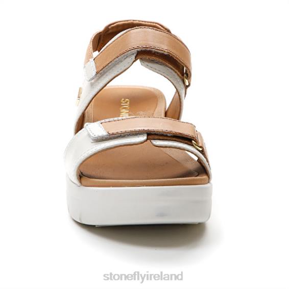 B6RB152 AQUA III 20 NAPPA LTH Brown/White Stonefly Women Sandals