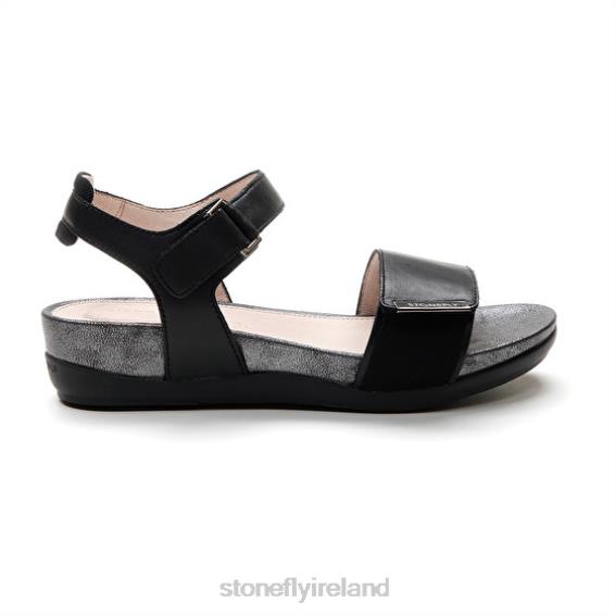 B6RB158 EVE 29 NAPPA LTH/LYCRA Black Stonefly Women Sandals