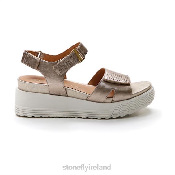 B6RB163 PARKY 15 LAMINATED LTH Champagne Stonefly Women Sandals