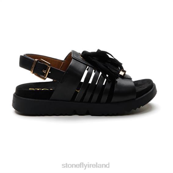 B6RB168 RIVA 12 CALF LTH Black Stonefly Women Sandals