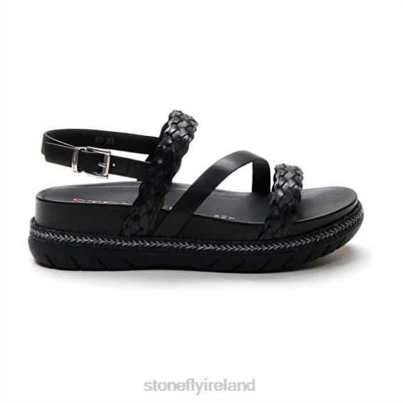 B6RB172 KERRIE 2 EMBOSSED S./CALF LTH Black Stonefly Women Sandals