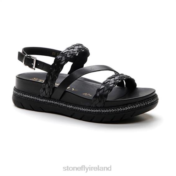 B6RB172 KERRIE 2 EMBOSSED S./CALF LTH Black Stonefly Women Sandals
