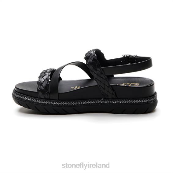 B6RB172 KERRIE 2 EMBOSSED S./CALF LTH Black Stonefly Women Sandals
