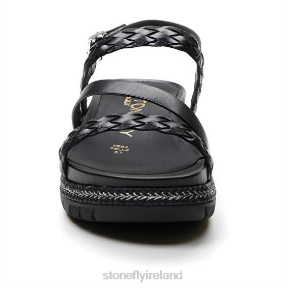 B6RB172 KERRIE 2 EMBOSSED S./CALF LTH Black Stonefly Women Sandals