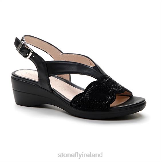 B6RB257 VANITY III 30 GOAT SUEDE/NAPPA LTH Black Stonefly Women Sandals