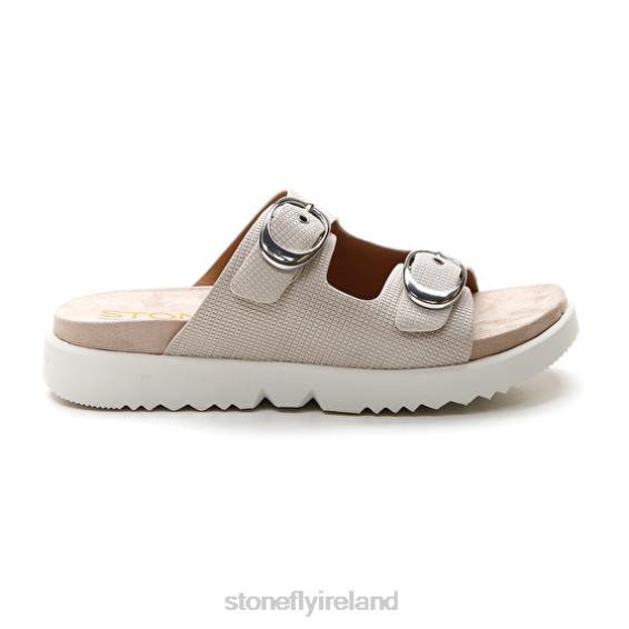 B6RB239 RIVA 7 PRINT LTH White Stonefly Women Slides