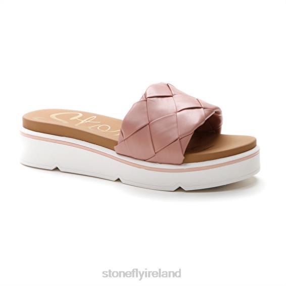 B6RB247 LIBERTY 6 S. EMBOSSED Grey Pink Stonefly Women Slides