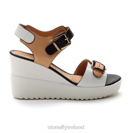 B6RB176 ELY 17 CALF LTH Brown/White/Black Stonefly Women Sandals
