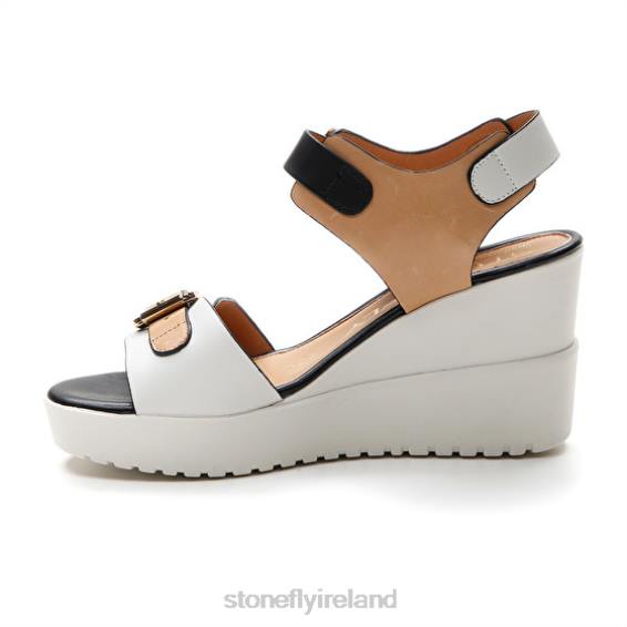 B6RB176 ELY 17 CALF LTH Brown/White/Black Stonefly Women Sandals