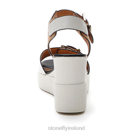 B6RB176 ELY 17 CALF LTH Brown/White/Black Stonefly Women Sandals