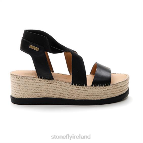 B6RB182 ALEXIA 5 CALF LTH/ELASTIC Black Stonefly Women Sandals
