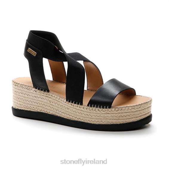 B6RB182 ALEXIA 5 CALF LTH/ELASTIC Black Stonefly Women Sandals