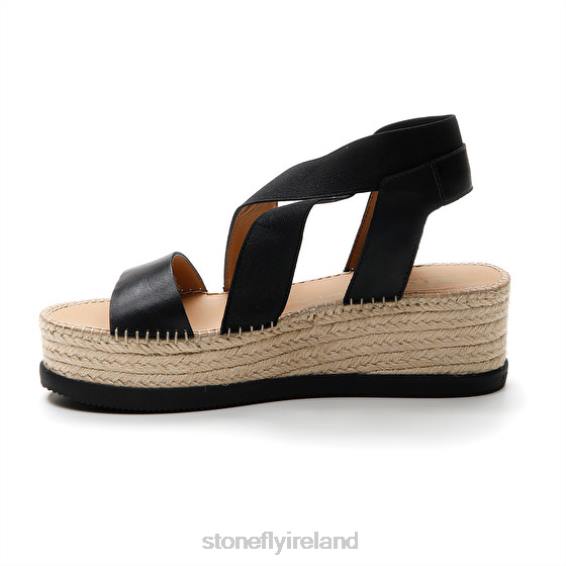 B6RB182 ALEXIA 5 CALF LTH/ELASTIC Black Stonefly Women Sandals