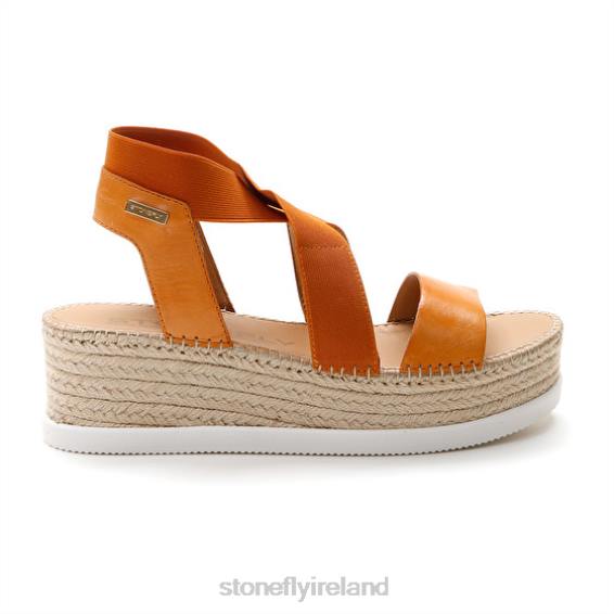 B6RB185 ALEXIA 5 CALF LTH/ELASTIC Orange Stonefly Women Sandals