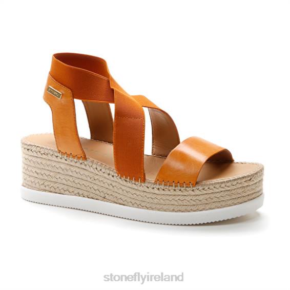 B6RB185 ALEXIA 5 CALF LTH/ELASTIC Orange Stonefly Women Sandals