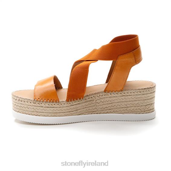 B6RB185 ALEXIA 5 CALF LTH/ELASTIC Orange Stonefly Women Sandals