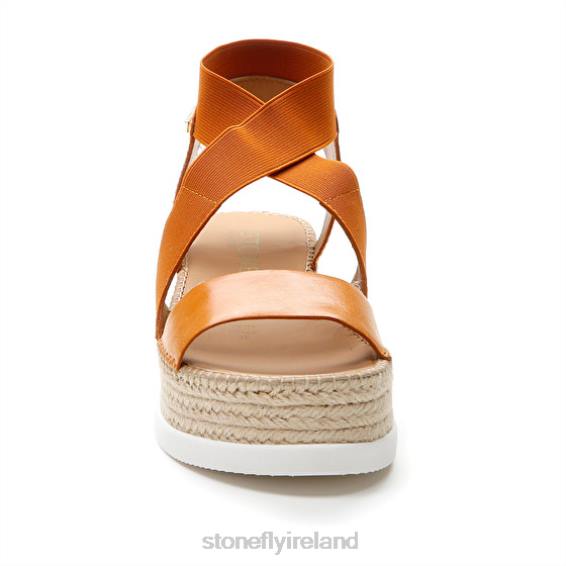 B6RB185 ALEXIA 5 CALF LTH/ELASTIC Orange Stonefly Women Sandals