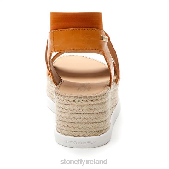B6RB185 ALEXIA 5 CALF LTH/ELASTIC Orange Stonefly Women Sandals