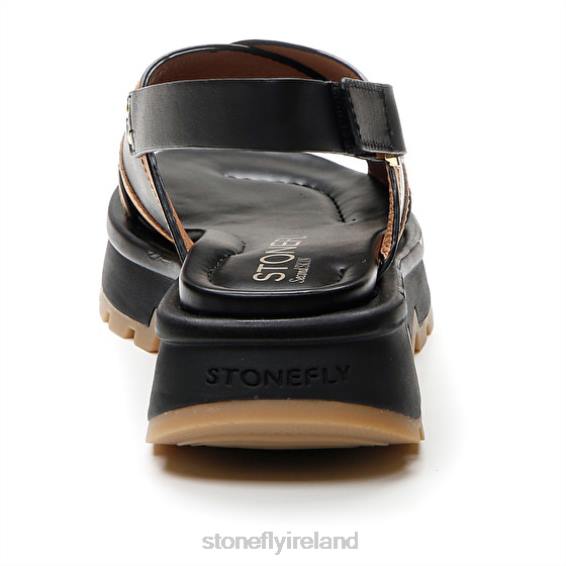 B6RB187 STAR 4 CALF LTH Black/Brown Stonefly Women Sandals