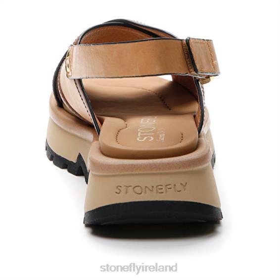 B6RB188 STAR 4 CALF LTH Brown/Dark Brown Stonefly Women Sandals