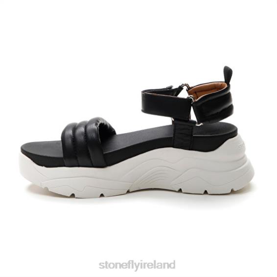 B6RB194 FANTASY 1 NAPPA LTH/TEXTILE Black Stonefly Women Sandals