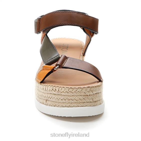 B6RB200 ALEXIA 6 CALF LTH Brown/Green/Orange Stonefly Women Sandals