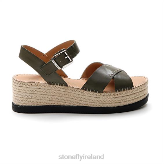 B6RB210 ALEXIA 3 CALF LTH Green Stonefly Women Sandals
