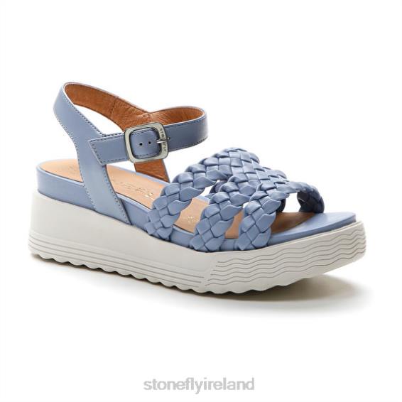 B6RB212 PARKY 16 EMBOSSED S./NAPPA LTH Blue Stonefly Women Sandals