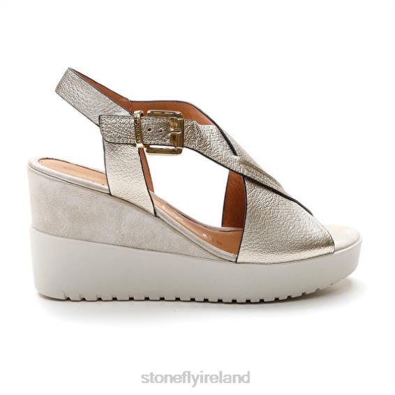 B6RB226 ELY 16 LAMINATED LTH Sliver Stonefly Women Sandals
