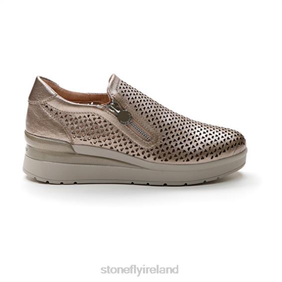 B6RB89 CREAM 25 LAMINATED LTH Metal Fizz Stonefly Women Shoes