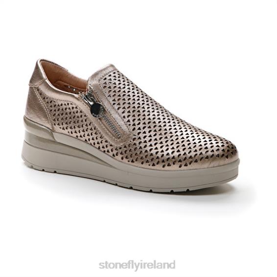 B6RB89 CREAM 25 LAMINATED LTH Metal Fizz Stonefly Women Shoes