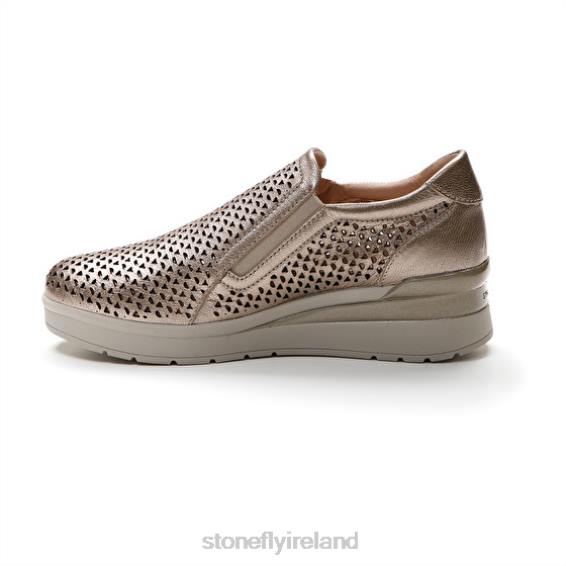 B6RB89 CREAM 25 LAMINATED LTH Metal Fizz Stonefly Women Shoes