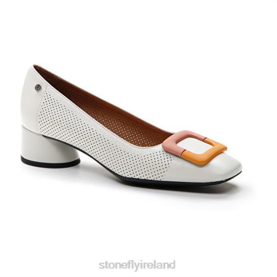 B6RB77 LILLY 15 NAPPA LTH White/Orange Stonefly Women Shoes