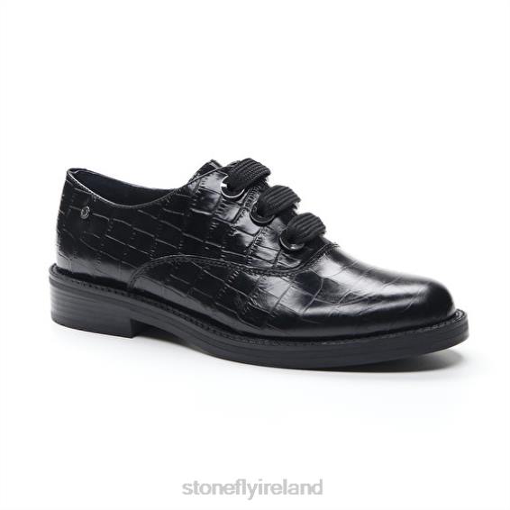 B6RB81 CADDY 8 COCCO EMBOSSED LTH Black Stonefly Women Shoes