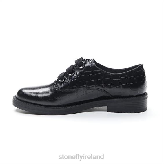 B6RB81 CADDY 8 COCCO EMBOSSED LTH Black Stonefly Women Shoes
