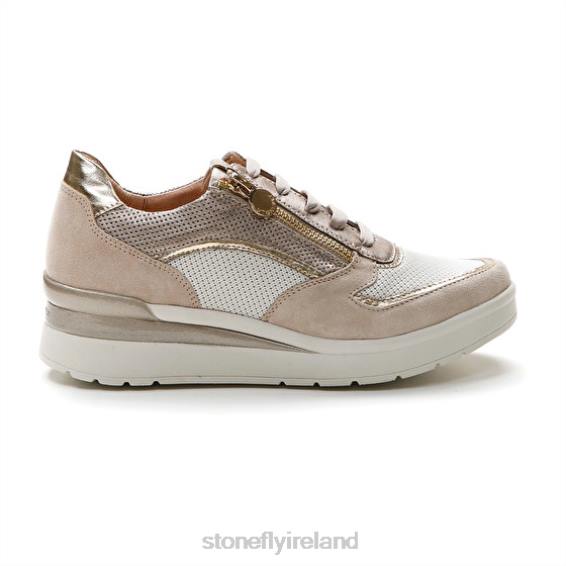 B6RB85 CREAM 40 VELOUR/TEXTILE/LAMINATED LTH Goat Brown Stonefly Women Shoes