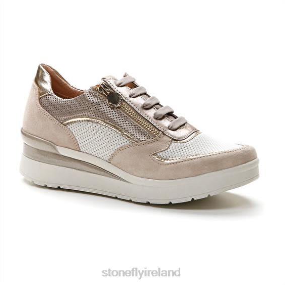 B6RB85 CREAM 40 VELOUR/TEXTILE/LAMINATED LTH Goat Brown Stonefly Women Shoes